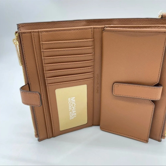 Michael Kors Large Charlotte Tote Bag & Double Zip Wallet Brown - Picture 6 of 12